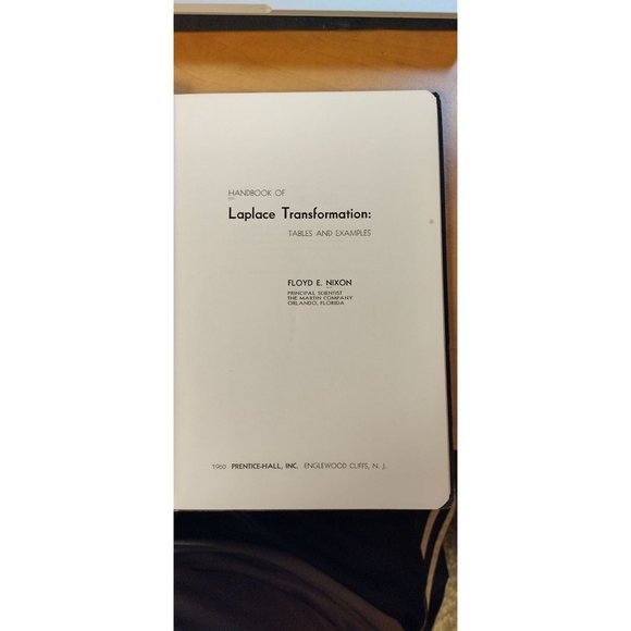 Vintage Prentice Hall Handbook of Laplace Transformation - Picture 5 of 6